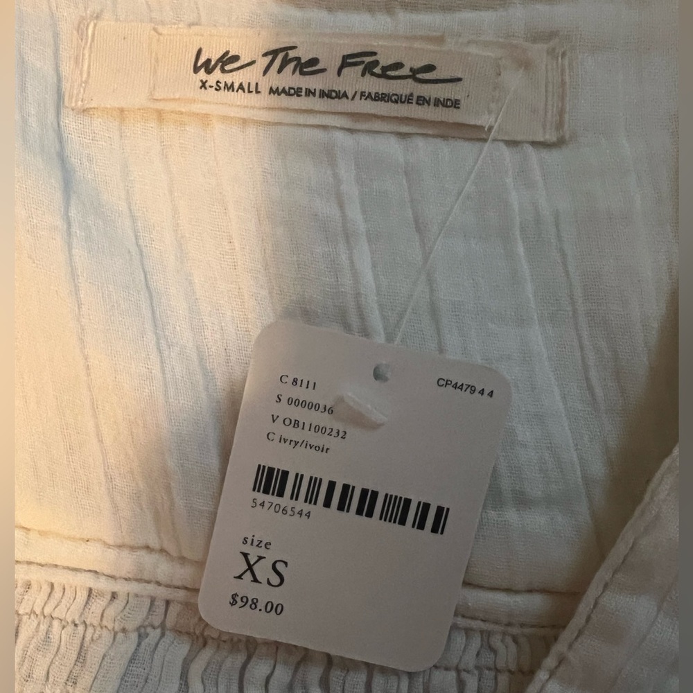 We the Free People White Oversized Blouse